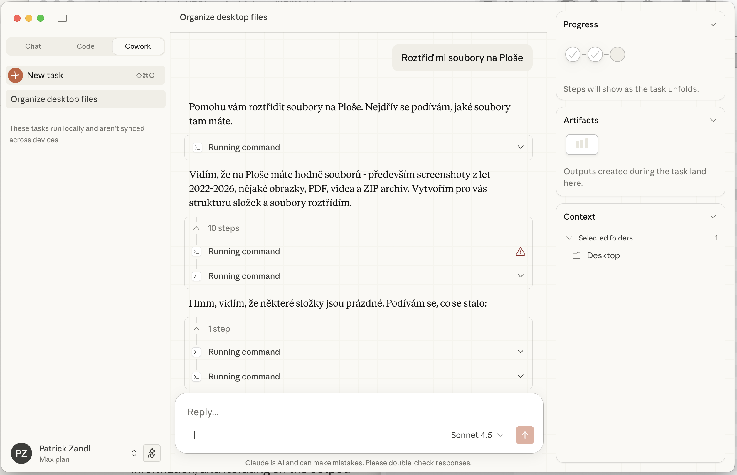 Takhle vypadá Claude Cowork